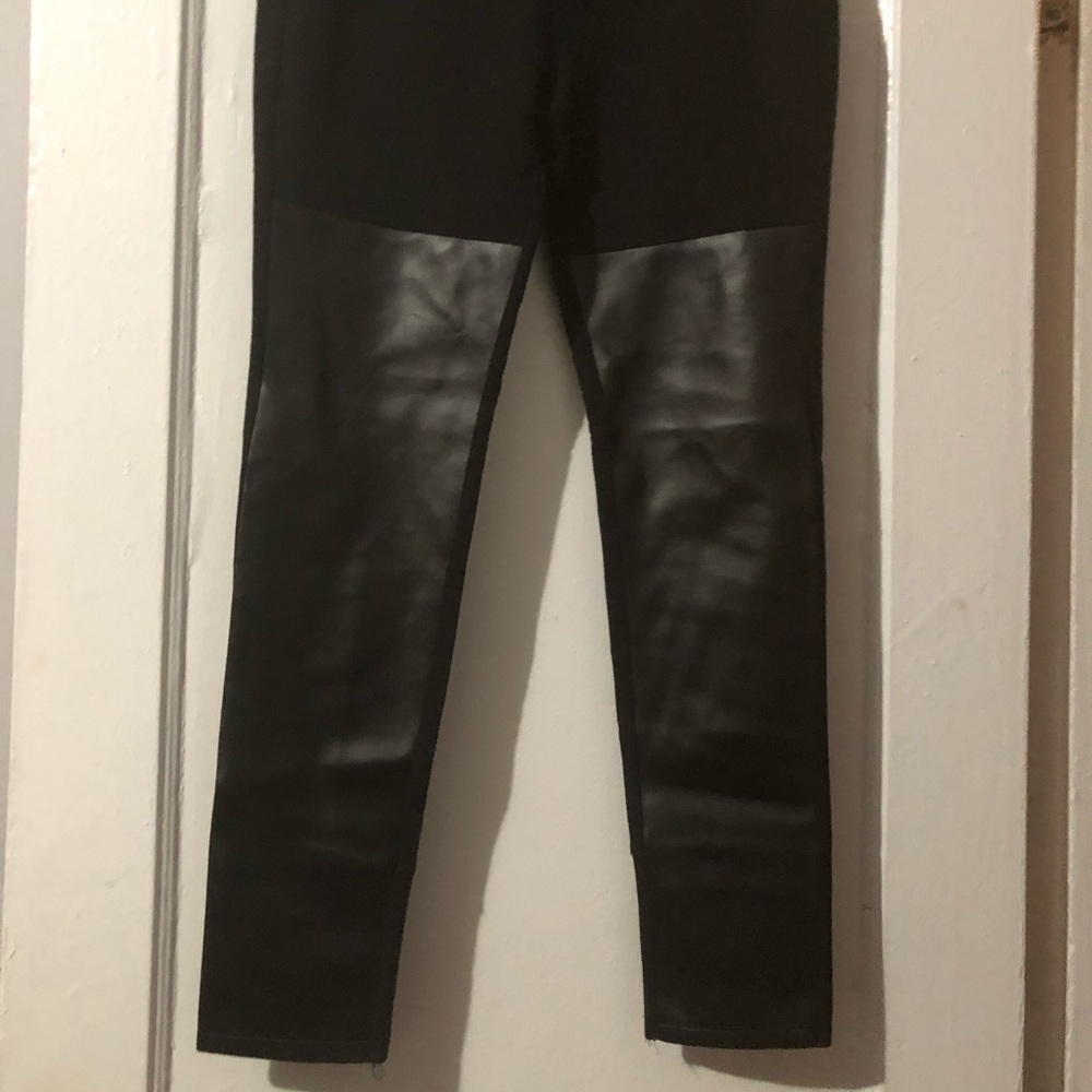 Rebecca Minkoff Black leather patch leggings